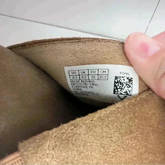 TOMS Tropez Peep Toe Womens Sandals Sz 8.5 Wedge tan, cute. - Picture 2 of 9